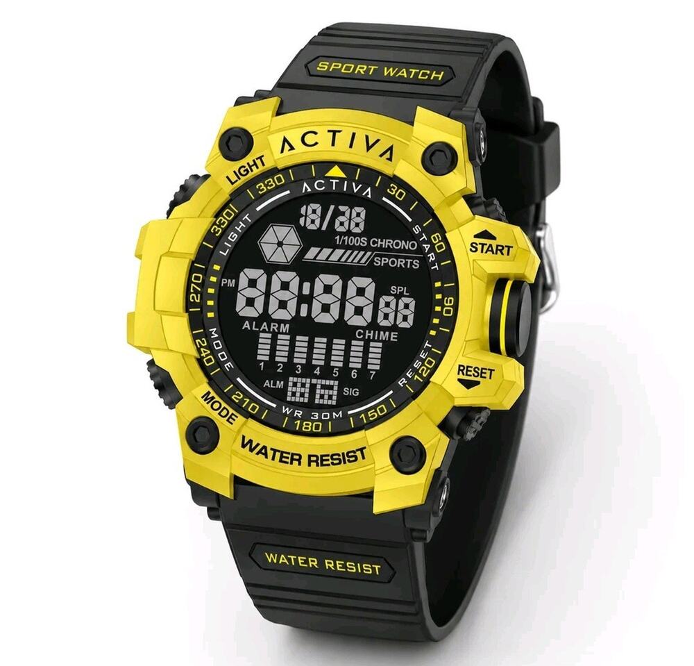 ACW8020-010 - Activa X Invicta Digital Men's Watch - 56mm, Black / Yellow